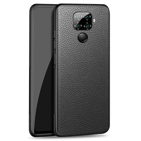 Coque Luxe Cuir Housse Etui pour Huawei Mate 30 Lite Noir