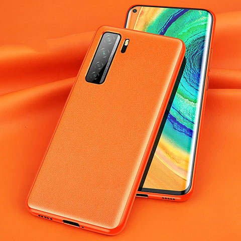 Coque Luxe Cuir Housse Etui pour Huawei Nova 7 SE 5G Orange