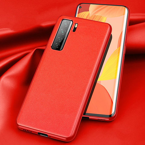 Coque Luxe Cuir Housse Etui pour Huawei Nova 7 SE 5G Rouge