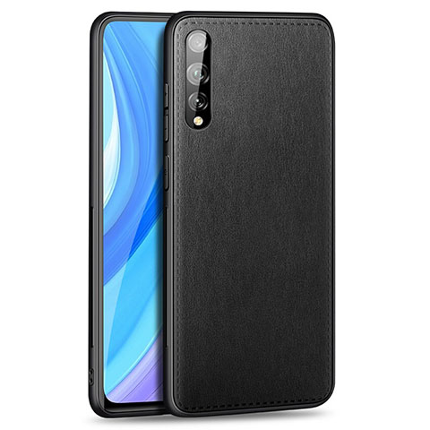 Coque Luxe Cuir Housse Etui pour Huawei P smart S Noir