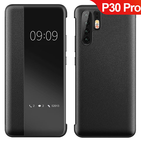 Coque Luxe Cuir Housse Etui pour Huawei P30 Pro New Edition Noir