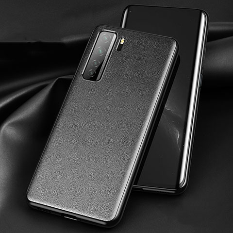 Coque Luxe Cuir Housse Etui pour Huawei P40 Lite 5G Noir