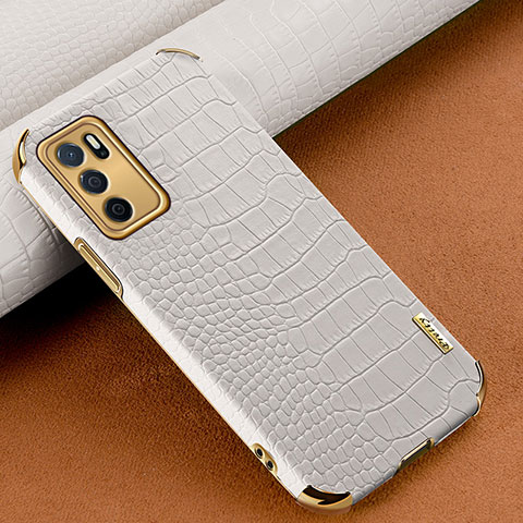 Coque Luxe Cuir Housse Etui pour Oppo A16s Blanc