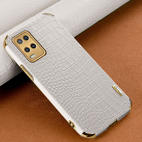Coque Luxe Cuir Housse Etui pour Oppo A54 4G Blanc