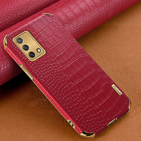 Coque Luxe Cuir Housse Etui pour Oppo F19s Rouge