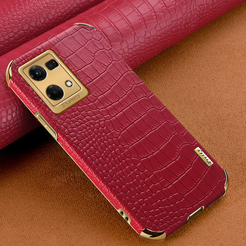 Coque Luxe Cuir Housse Etui pour Oppo F21 Pro 4G Rouge