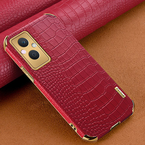 Coque Luxe Cuir Housse Etui pour Oppo F21 Pro 5G Rouge