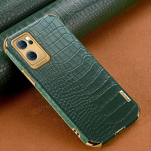 Coque Luxe Cuir Housse Etui pour Oppo Find X5 Lite 5G Vert