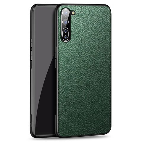 Coque Luxe Cuir Housse Etui pour Oppo K7 5G Vert