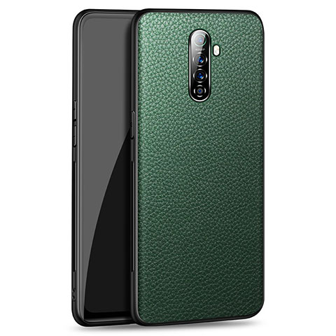Coque Luxe Cuir Housse Etui pour Oppo Reno Ace Vert