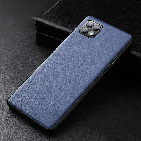 Coque Luxe Cuir Housse Etui pour Oppo Reno4 SE 5G Bleu