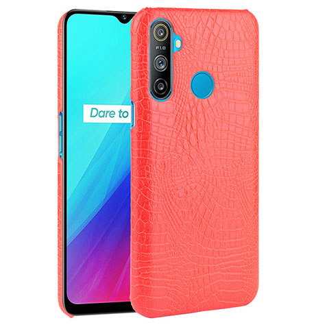 Coque Luxe Cuir Housse Etui pour Realme C3 Rouge