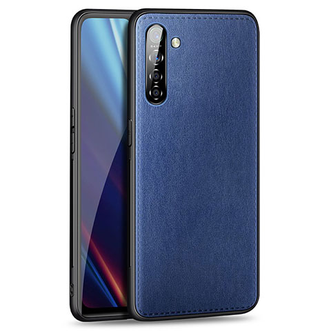 Coque Luxe Cuir Housse Etui pour Realme X2 Bleu