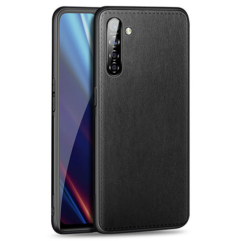 Coque Luxe Cuir Housse Etui pour Realme XT Noir