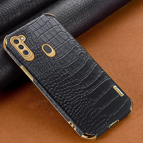 Coque Luxe Cuir Housse Etui pour Samsung Galaxy A11 Noir