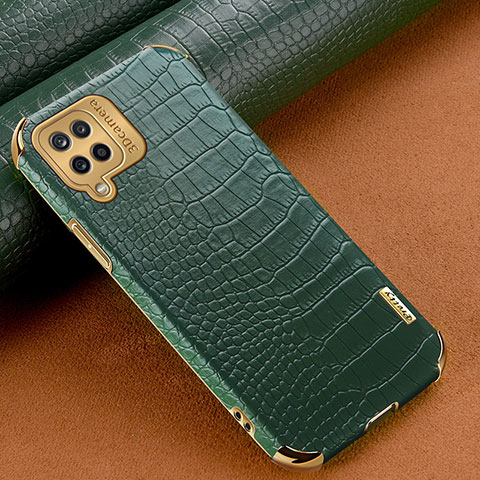 Coque Luxe Cuir Housse Etui pour Samsung Galaxy A12 Vert