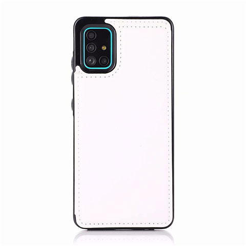 Coque Luxe Cuir Housse Etui pour Samsung Galaxy A51 5G Blanc