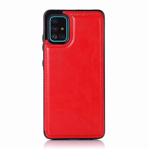 Coque Luxe Cuir Housse Etui pour Samsung Galaxy A51 5G Rouge