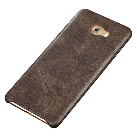 Coque Luxe Cuir Housse Etui pour Samsung Galaxy C9 Pro C9000 Marron