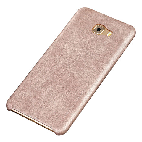 Coque Luxe Cuir Housse Etui pour Samsung Galaxy C9 Pro C9000 Or