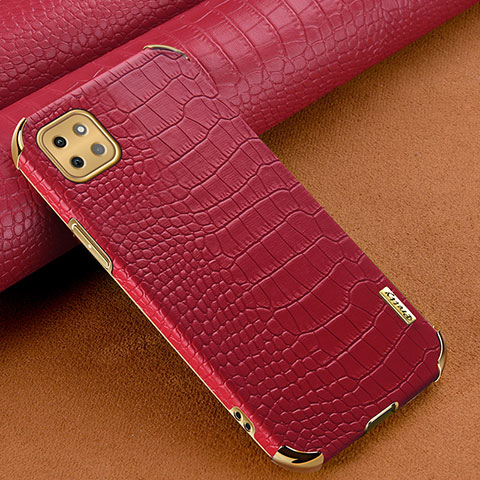 Coque Luxe Cuir Housse Etui pour Samsung Galaxy F42 5G Rouge