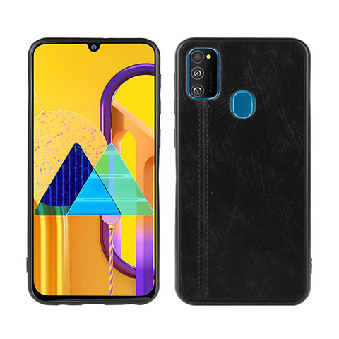 Coque Luxe Cuir Housse Etui pour Samsung Galaxy M21 Noir