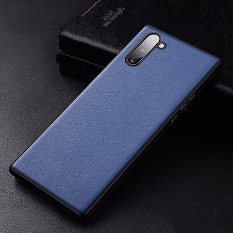 Coque Luxe Cuir Housse Etui pour Samsung Galaxy Note 10 Bleu