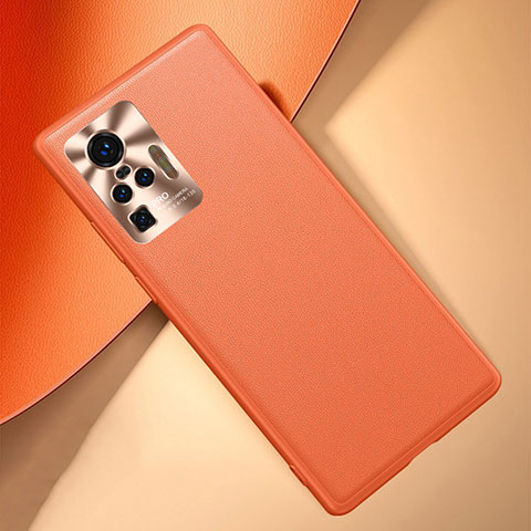 Coque Luxe Cuir Housse Etui pour Vivo X51 5G Orange