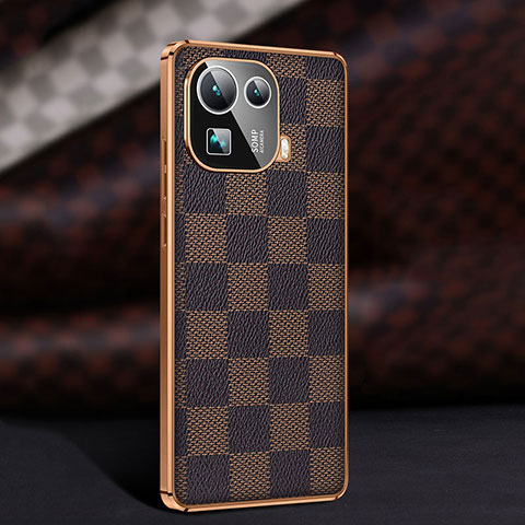 Coque Luxe Cuir Housse Etui pour Xiaomi Mi 11 Pro 5G Marron