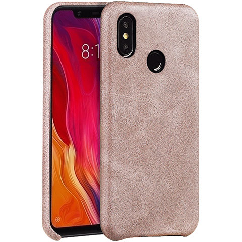 Coque Luxe Cuir Housse Etui pour Xiaomi Mi 8 Or Rose