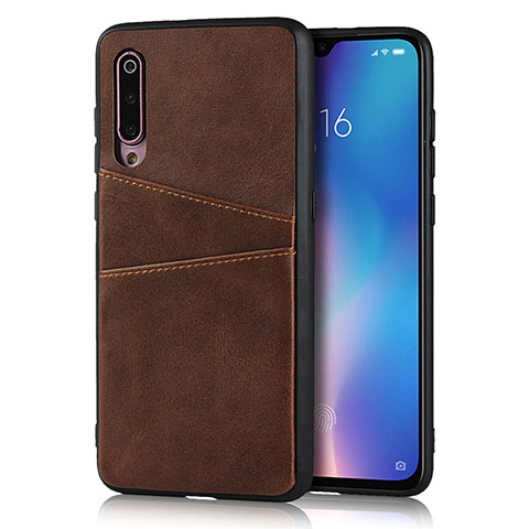 Coque Luxe Cuir Housse Etui pour Xiaomi Mi A3 Lite Marron