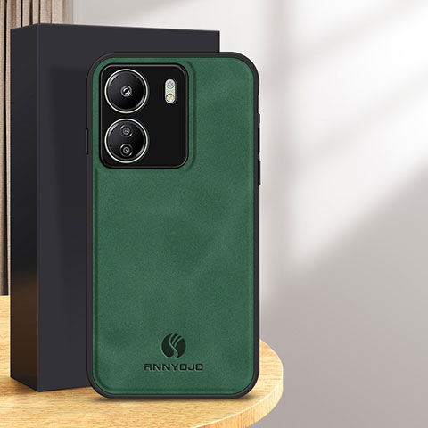 Coque Luxe Cuir Housse Etui pour Xiaomi Poco C65 Vert