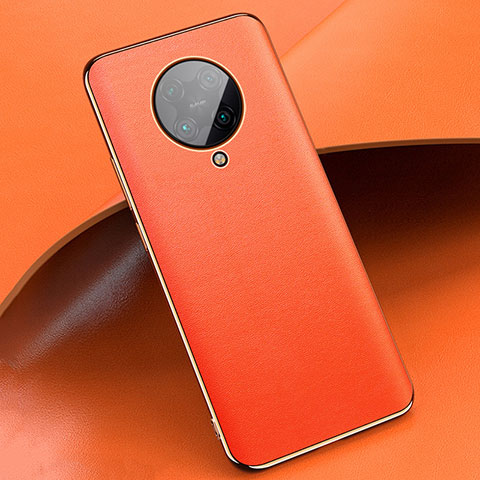 Coque Luxe Cuir Housse Etui pour Xiaomi Poco F2 Pro Orange