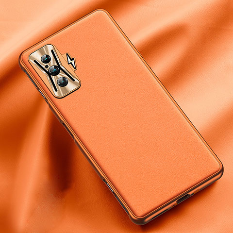 Coque Luxe Cuir Housse Etui pour Xiaomi Poco F4 GT 5G Orange