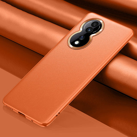 Coque Luxe Cuir Housse Etui QK1 pour Huawei Honor 80 5G Orange