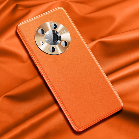 Coque Luxe Cuir Housse Etui QK1 pour Huawei Honor Magic3 5G Orange