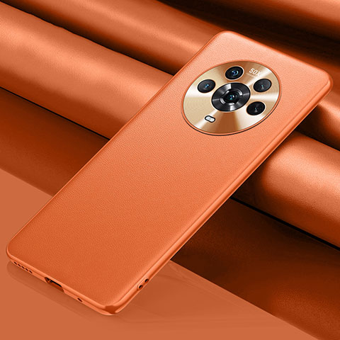 Coque Luxe Cuir Housse Etui QK1 pour Huawei Honor Magic4 5G Orange