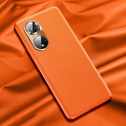 Coque Luxe Cuir Housse Etui QK1 pour Huawei Nova 9 Orange