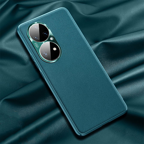 Coque Luxe Cuir Housse Etui QK1 pour Huawei P50e Vert