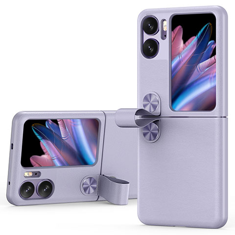 Coque Luxe Cuir Housse Etui QK1 pour Oppo Find N2 Flip 5G Violet