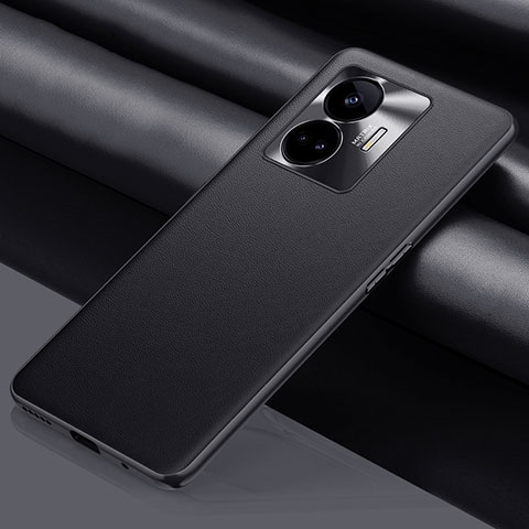 Coque Luxe Cuir Housse Etui QK1 pour Realme GT Neo6 5G Noir