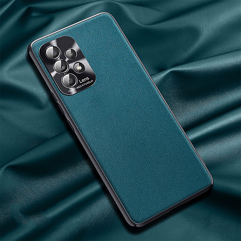 Coque Luxe Cuir Housse Etui QK1 pour Samsung Galaxy A32 4G Cyan