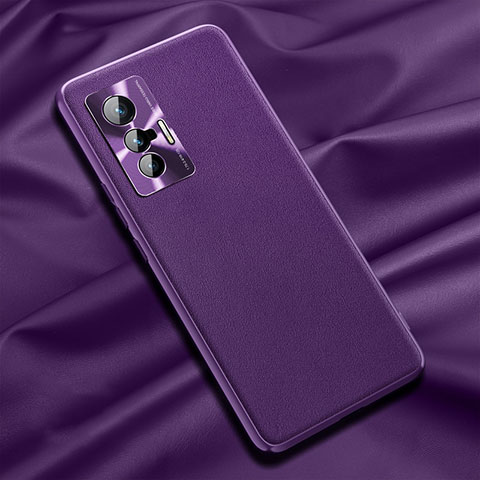 Coque Luxe Cuir Housse Etui QK1 pour Vivo X70 5G Violet