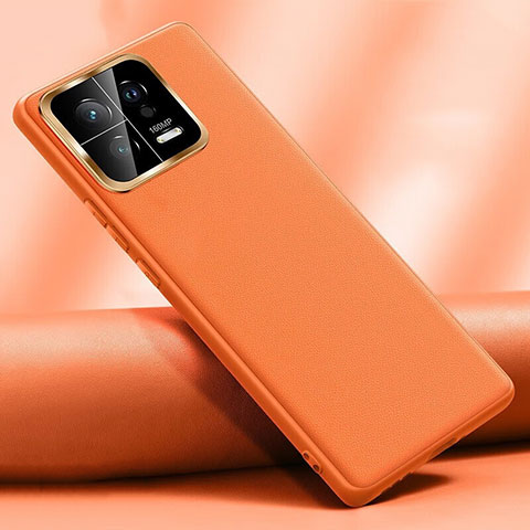Coque Luxe Cuir Housse Etui QK1 pour Xiaomi Mi 13 5G Orange