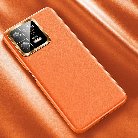 Coque Luxe Cuir Housse Etui QK1 pour Xiaomi Mi 13 Pro 5G Orange