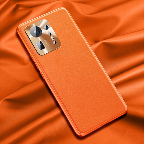 Coque Luxe Cuir Housse Etui QK1 pour Xiaomi Mi Mix 4 5G Orange