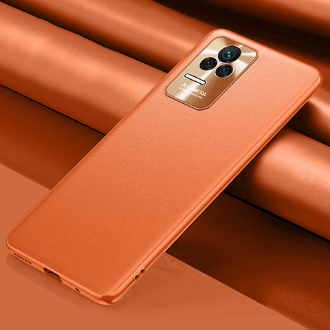 Coque Luxe Cuir Housse Etui QK1 pour Xiaomi Poco F4 5G Orange