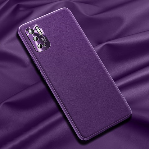 Coque Luxe Cuir Housse Etui QK1 pour Xiaomi POCO M3 Pro 5G Violet