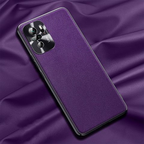 Coque Luxe Cuir Housse Etui QK1 pour Xiaomi Redmi Note 10 4G Violet
