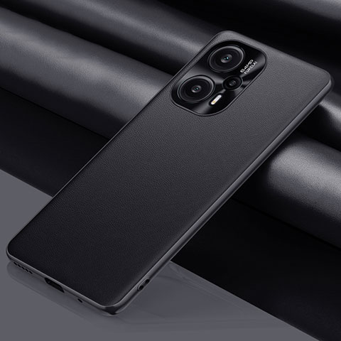 Coque Luxe Cuir Housse Etui QK1 pour Xiaomi Redmi Note 12 Turbo 5G Noir